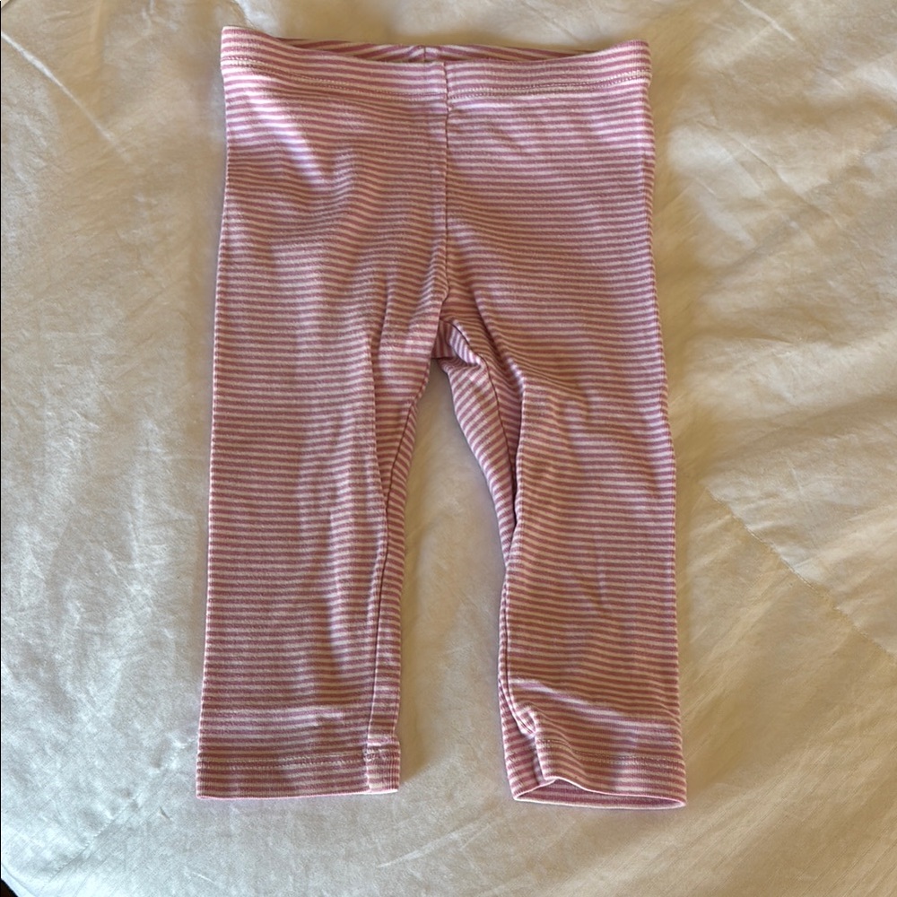 Tea Collection Pink Striped Capri Leggings